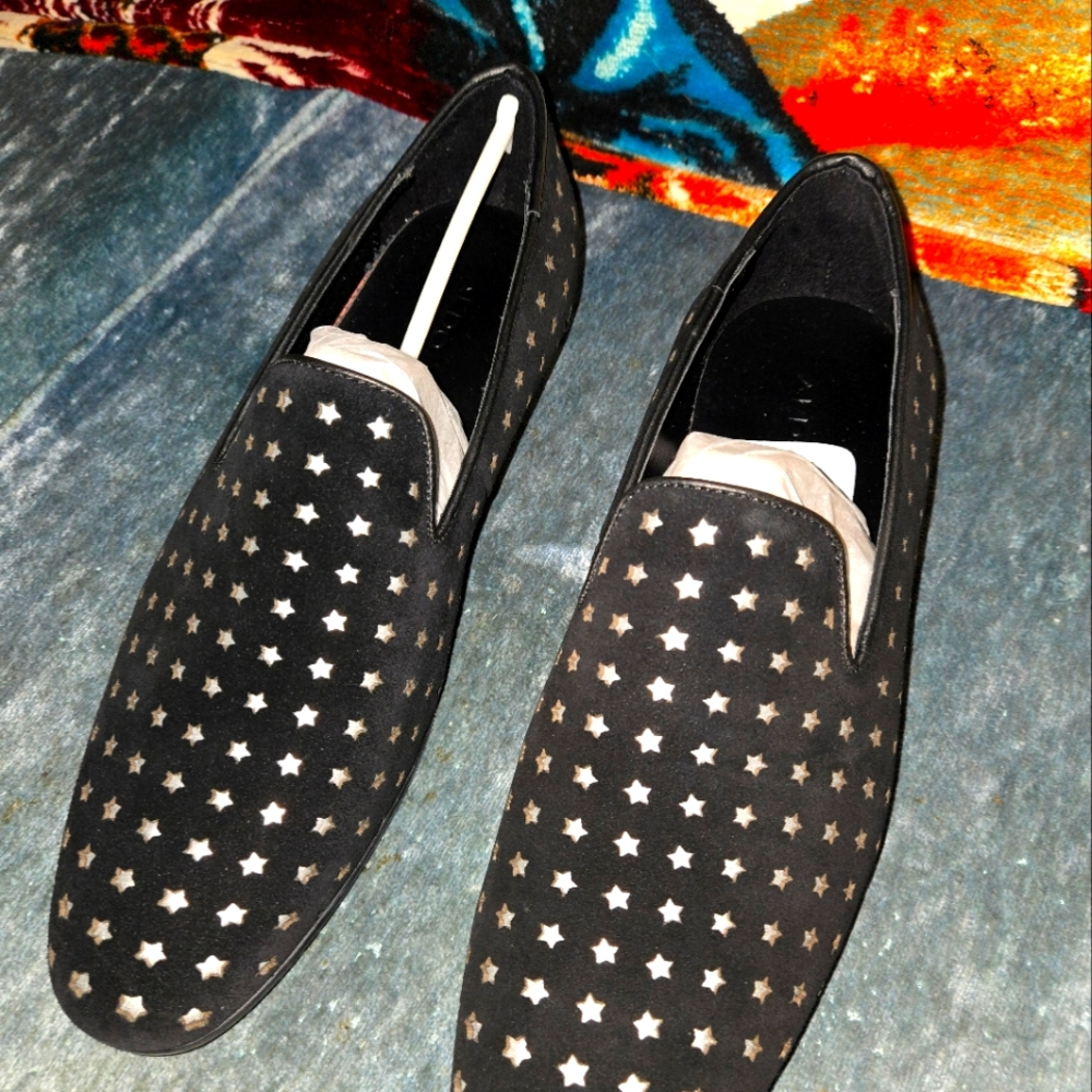 NIB Black and Silver Starred ALDO dress shoes. Never Worn